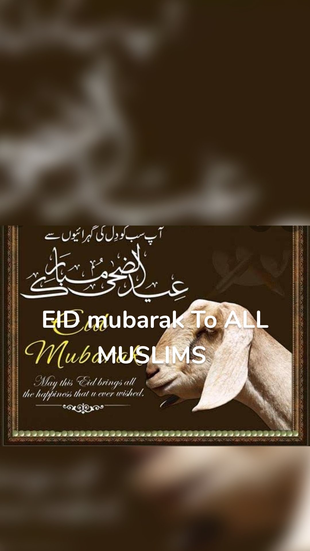 EID mubarak To ALL MUSLIMS 